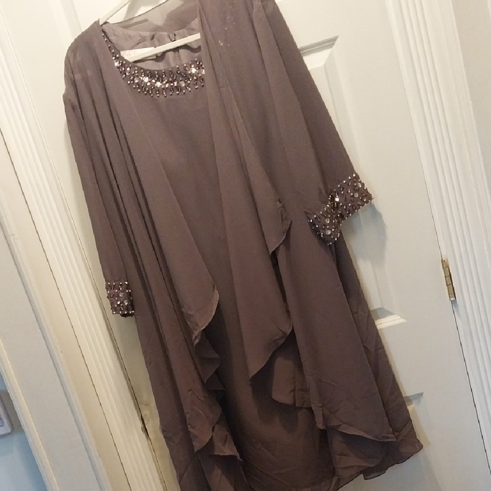 JJs House Black Sleeveless Dress with Embellished Neckline
